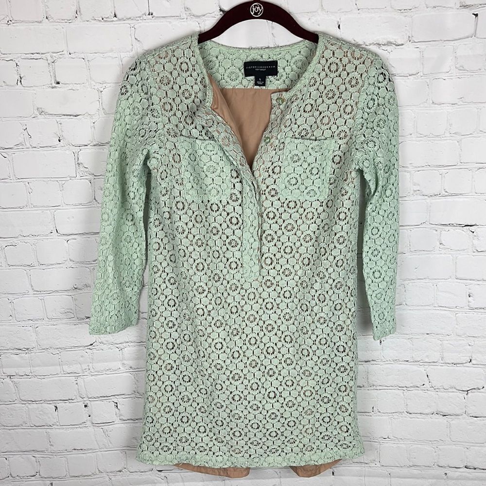 Victoria Beckham for Target Mint Lace Dress w/Tan Lining Size Large